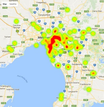 Heatmap - Melbourne Top Secondary School Ratings